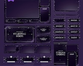Celestial Animated Stream Overlay Pack for Twitch, Kick, Youtube/Aesthetic Theme/Cosmic Elegance/Purple/Galaxy/Panels/Alerts/Clean Stream