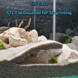 Aquarium Terrarium Cliff Cave STL - Rugged Rock Shelter for Fish, Reptiles & Amphibians | 3D Printable DIY Design File