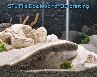 Aquarium Terrarium Cliff Cave STL - Rugged Rock Shelter for Fish, Reptiles & Amphibians | 3D Printable DIY Design File