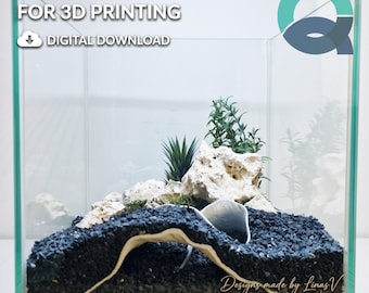 Jing Jang - Aquarium & Terrarium decor cave | Critter underground hide | Fish, shrimp, reptile pet house | 3D Printable STL