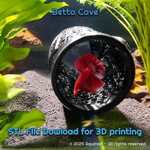 Betta Fish Hide Cave | 3D Printable Voronoi Aquarium Hideout | DIY Betta Tunnel & Shelter | Shrimp Cave | Fish Tank Decoration STL
