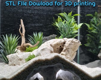 Aquarium & Terrarium Tunnel Cave, 3D Printable Fish Tank and Terrarium Decor - Fish, Reptile, Gecko and Snake Hide Elephant Nose | STL File
