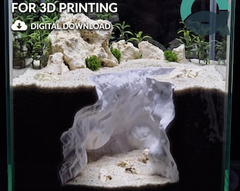 Seafrost Hollow - Aquarium- en terrariumdecoratiegrot | Ondergrondse schuilplaats voor dieren | Huisje voor vissen, garnalen en reptielen | 3D-printbaar STL-bestand