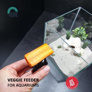 3D Printable Aquarium Veggie Clip: Cucumber, Zucchini Feeder (STL File Downloadable)