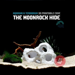 3D Printable Moonrock Aquarium Hide: Fish & Reptile Cave (Digital STL File)