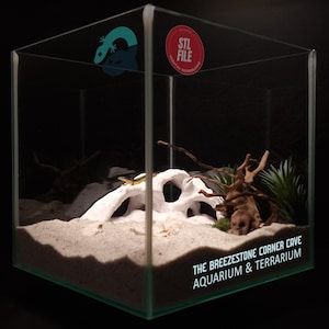 3D Printable Cave, Pet Shelter for Aquariums & Terrariums: Fish, Shrimp, Reptile, Spider, Bug Hide, Small Rock Form Tank Decor  | STL File