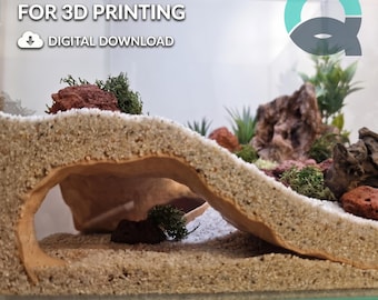 Riptide - Aquarium & Terrarium decor cave | Critter underground hide | Fish, shrimp, reptile pet house | 3D Printable STL