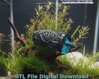 Betta Fish Hide Cave, 3D Printable Voronoi Aquarium Hideout, DIY Betta Tunnel & Shelter, Shrimp Cave, Fish Tank Decoration | STL File