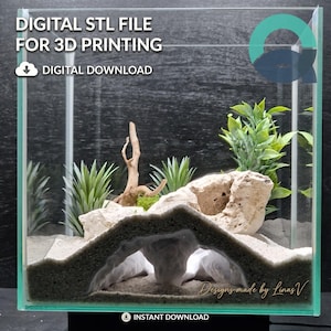 Mistfall Cavern - Aquarium & Terrarium decor cave | Critter underground hide | Fish, shrimp, reptile pet house | 3D Printable STL