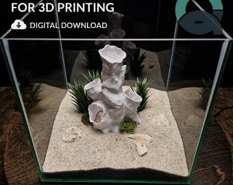 Koraaltunnel - Aquarium- en terrariumdecoratie grot | Ondergrondse schuilplaats voor dieren | Huisje voor vissen, garnalen en reptielen | 3D-printbaar STL-bestand