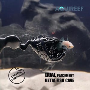 Dual Mount Betta Cave, Voronoi Aquarium Decoration, Betta Fish Tank Accessory and Toy | 3D Printable STL File