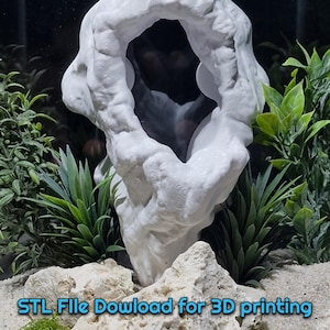 3D Printable Rock Cave: Aquarium & Terrarium Hideout (STL File)