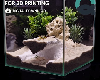 Brineflow Hollow - Aquarium- en terrariumdecoratiegrot | Ondergrondse schuilplaats voor dieren | Huisje voor vissen, garnalen en reptielen | 3D-printbaar STL-bestand