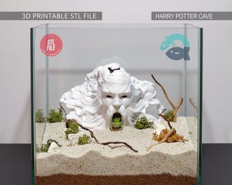 Harry Pottery theme Cave - Aquarium and Terrarium Decor, Fish Hide, Reptile Shelter, Spider Nest, Salazar Critter House | 3D Printable File