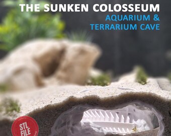 Fish and Reptile Cave, Colosseum Aquarium & Terrarium Grotto, Fish Tank Shelter, Critter Hide, Aquascaping Tool | 3D Printable STL File