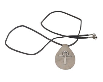 Ankh key of life pendant on 24 inch gray suede cord Living symbol