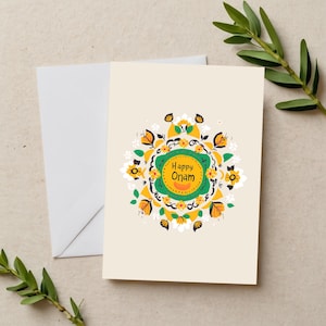 Gelukkige Onam-kaart, mandala, kaart