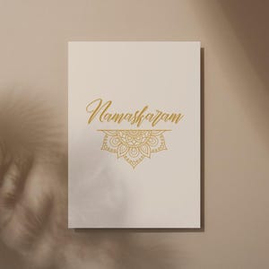 Carte postale Namaskaram, carte de voeux Bonjour, juste comme ça, carte, bonjour