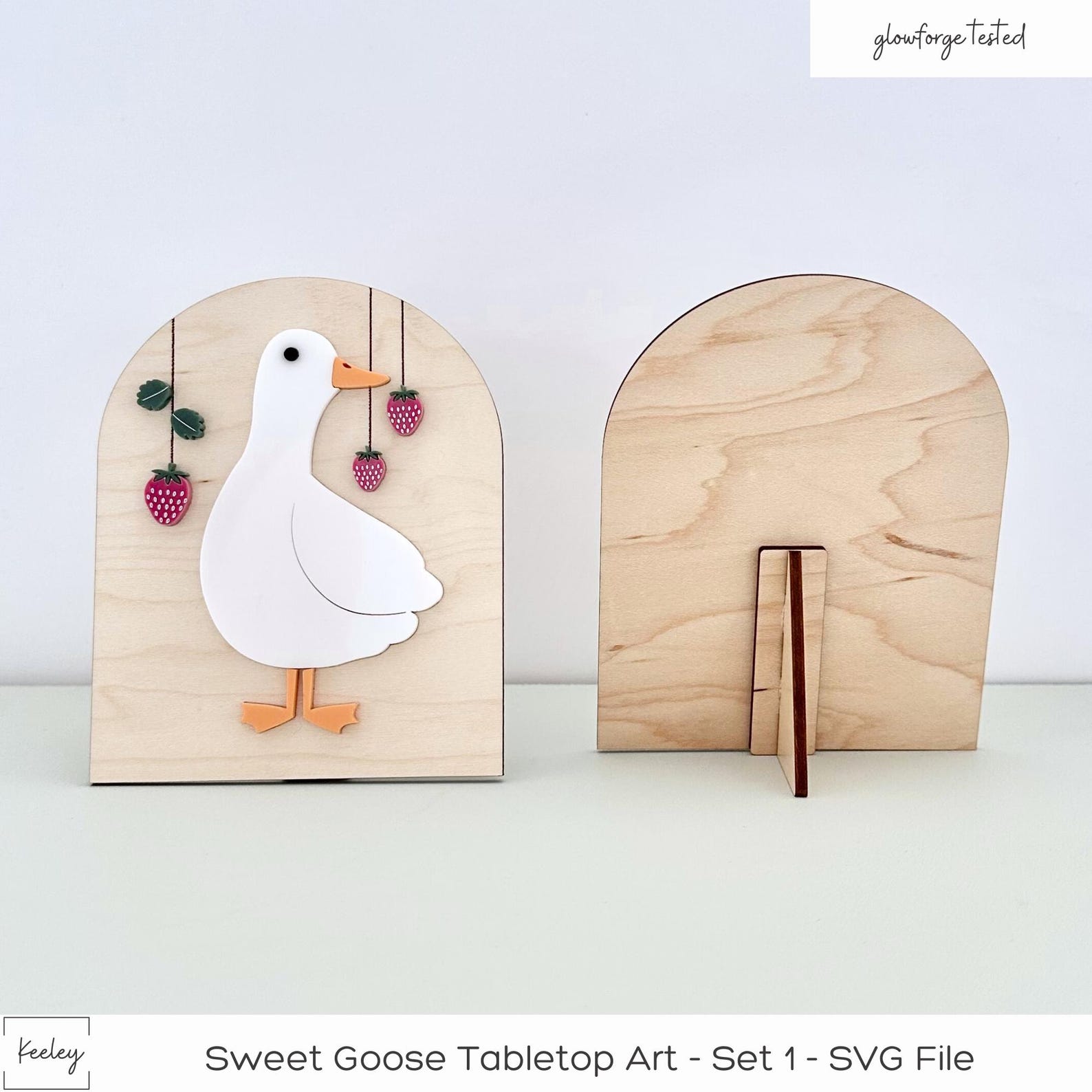 SVG File | Sweet Goose Tabletop Art Display With Stand SVG | Laser Cut ...