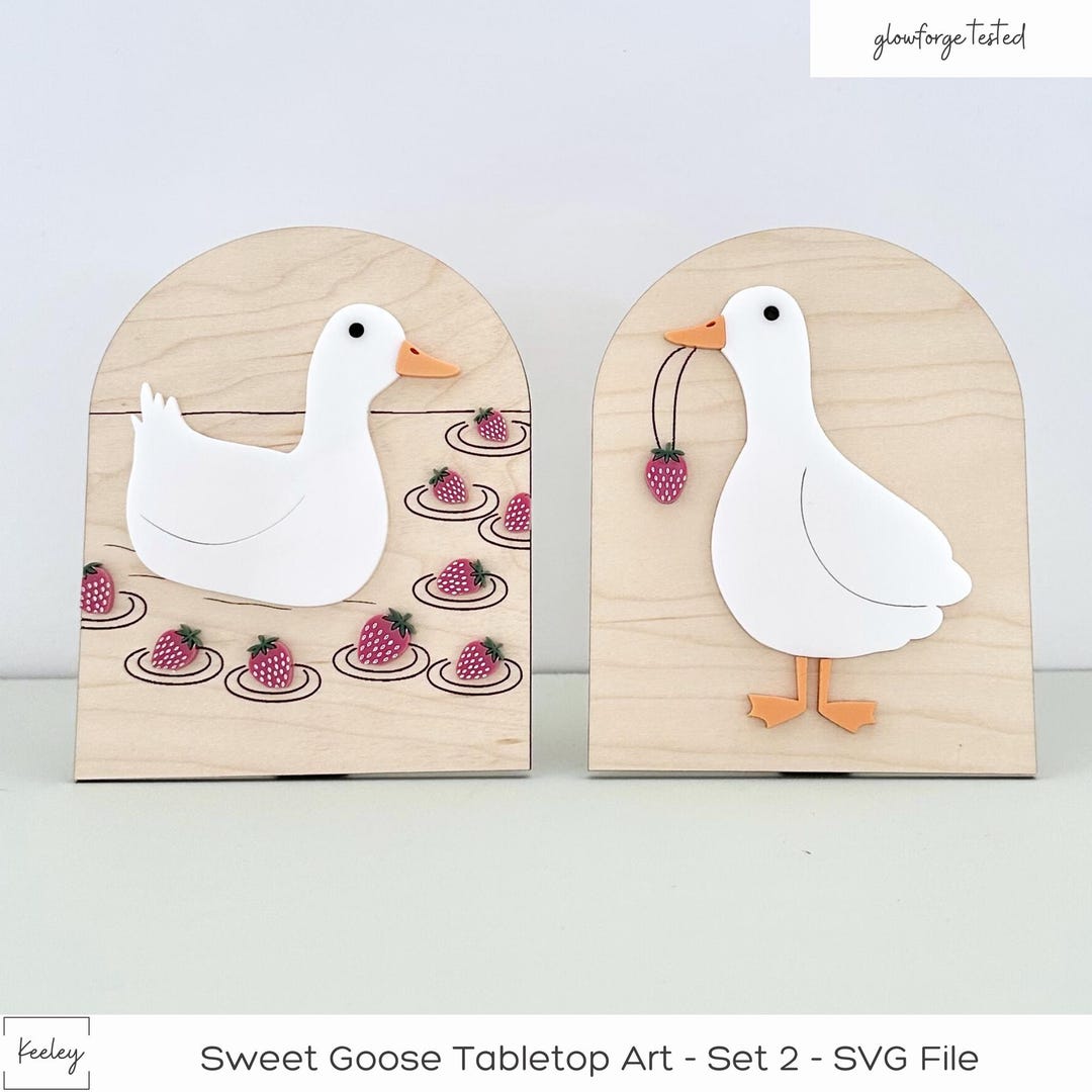 SVG File | Sweet Goose Tabletop Art Display With Stand SVG | Laser Cut ...