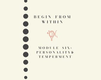 Leadership Development: "Begin from Within" foundational series - module six Personality and Temperament