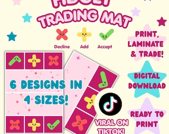 Printable Fidget Trading Mat | Sensory Toy Trading Board for Kids | Squishy Collector Game | Paper Squishy Game | Digital Download