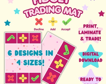 Printable Fidget Trading Mat | Sensory Toy Trading Board for Kids | Squishy Collector Game | Paper Squishy Game | Digital Download