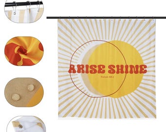Christian quotes bathroom set, Christian shower curtains, Shower curtain with hooks and liner, Waterproof Christian shower curtains