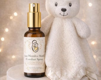 Spray relajante para el embarazo / Set de regalo para embarazadas / Regalo para baby shower / Peluche y spray calmante para bebés / Regalo para mamás primerizas / Aromaterapia / Regalo para fortalecer el vínculo con el bebé