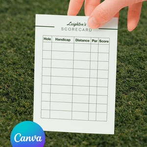 Tarjeta de puntuación de golf personalizada: torneos de golf, despedida de soltero de golf, fiesta de cumpleaños de golf, plantilla de tarjeta de puntuación, tarjeta de puntuación de golf para cumpleaños