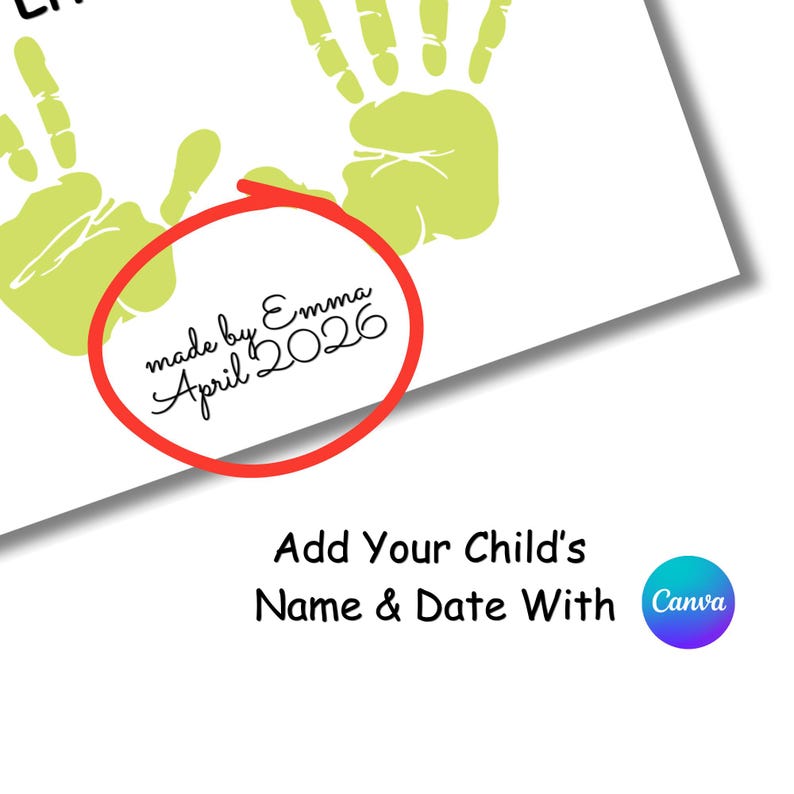 Personalized Handprint Art Printable | Kids Name, Date Keepsake ...