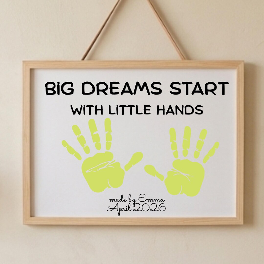 Personalized Handprint Art Printable | Kids Name, Date Keepsake ...