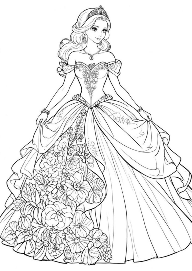 Princess Coloring Pages | 10 Designs (digital Download) - Etsy Canada