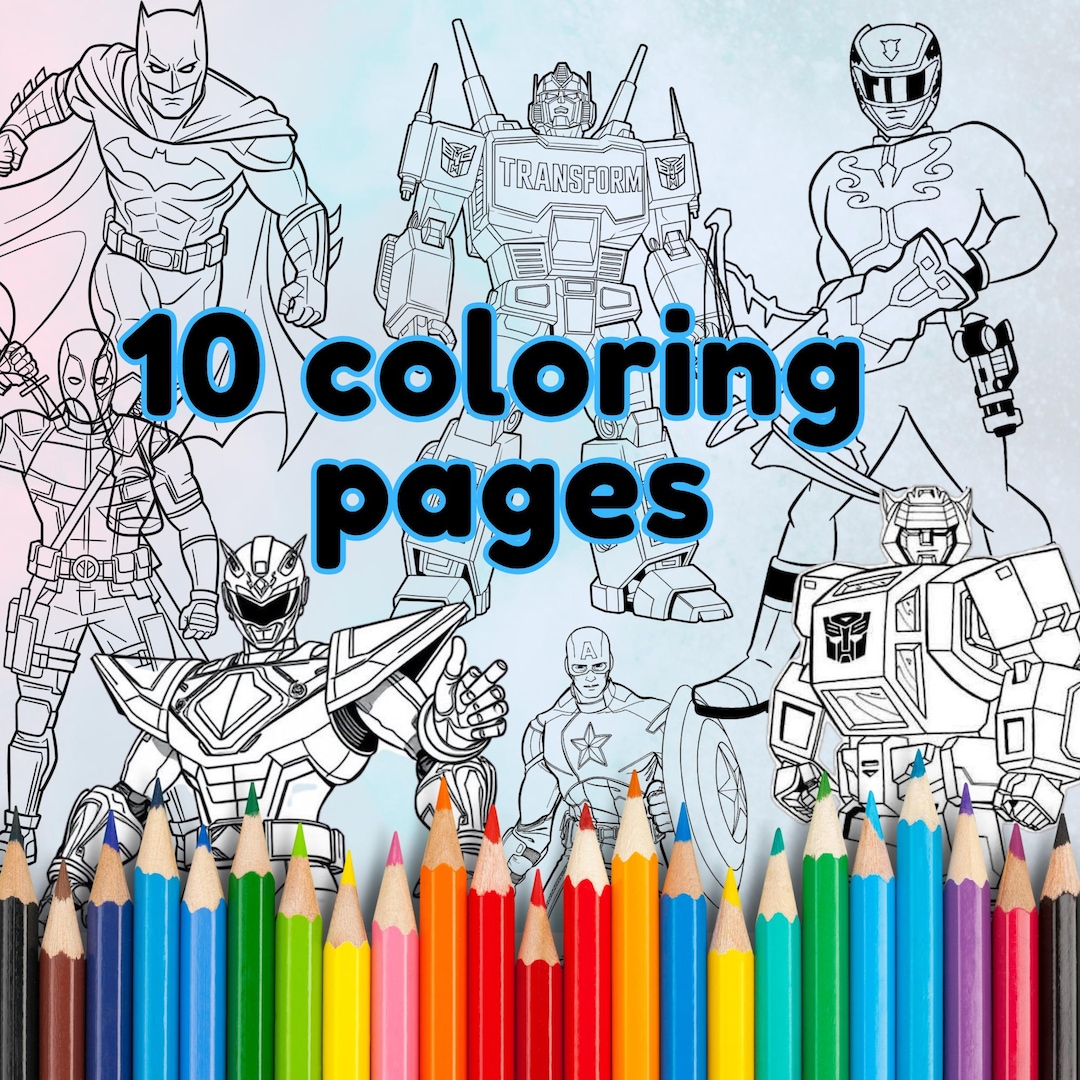Coloring Pages for Boy | 10 Pages | Cute Coloring Pages | for Kids and