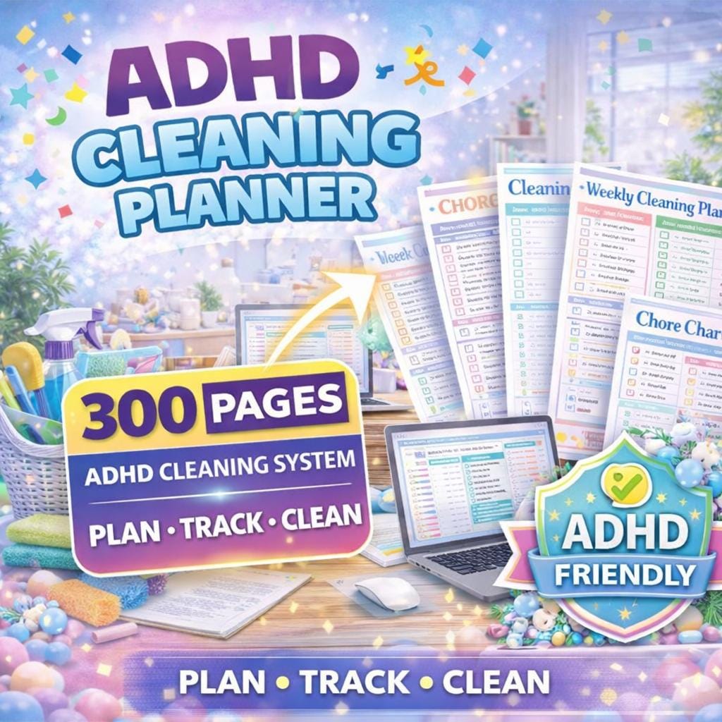ADHD Cleaning Planner Bundle Printable, Editable Cleaning Checklist ...