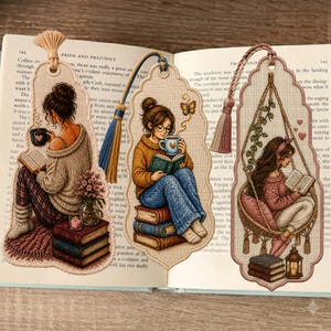 Set of 20 Book Lover Bookmark Cross Stitch Patterns | PDF Download