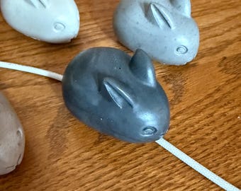 Concrete Bunny or  French Bulldog Phone Cord Holder – Nightstand Organizer
