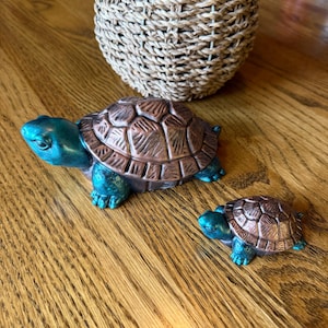 Hand Created Cement Garden Turtle Statue 2 Sizes