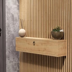 Floating Console Table Wiğth Drawers,Hallway Wooden Table,Entrway Table,Custom,Decor,Makeup Organizer,Dressing Table,Mounted wall decor