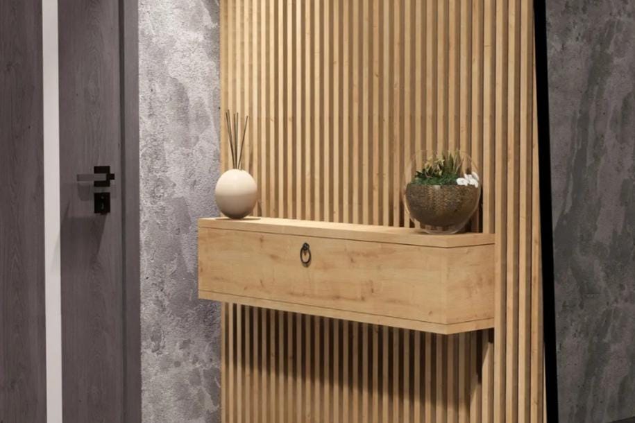 Floating Console Table Wiğth Drawers,Hallway Wooden Table,Entrway Table,Custom,Decor,Makeup Organizer,Dressing Table,Mounted wall decor