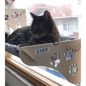 Perchoir de fenêtre pour chat, lit de fenêtre pour chat, étagère pour chat, hamac pour chat, meubles pour animal de compagnie, meubles pour chat, cadeau pour poussette, étagères pour chat en bois, lit pour chat sur le rebord de la fenêtre