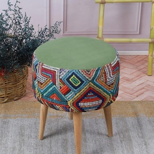rainbow design pouf,Bedroom pouf,modern bench,ottoman bench,Make up stool,Upholstered bench,Coffee bench,Footrest bench,Handmade furniture