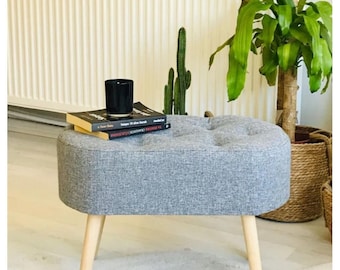 Modern pouf stool,Bedroom pouf,ottoman bench,Make up stool,Upholstered bench,Bean bag ottoman,Coffee bench,Footrest bench,Handmade furniture