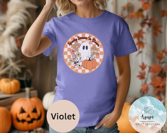 Cute Ghost & Pumpkin T-Shirt for Fall Celebrations | Halloween Seasonal Apparel, Halloween Gift for Friends