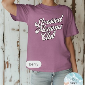 Camiseta del Club de Mamás Estresadas: Camiseta gráfica divertida y sarcástica