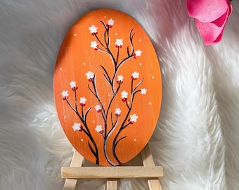 Kleine weiße Blumen I Mini Plaque Gemälde