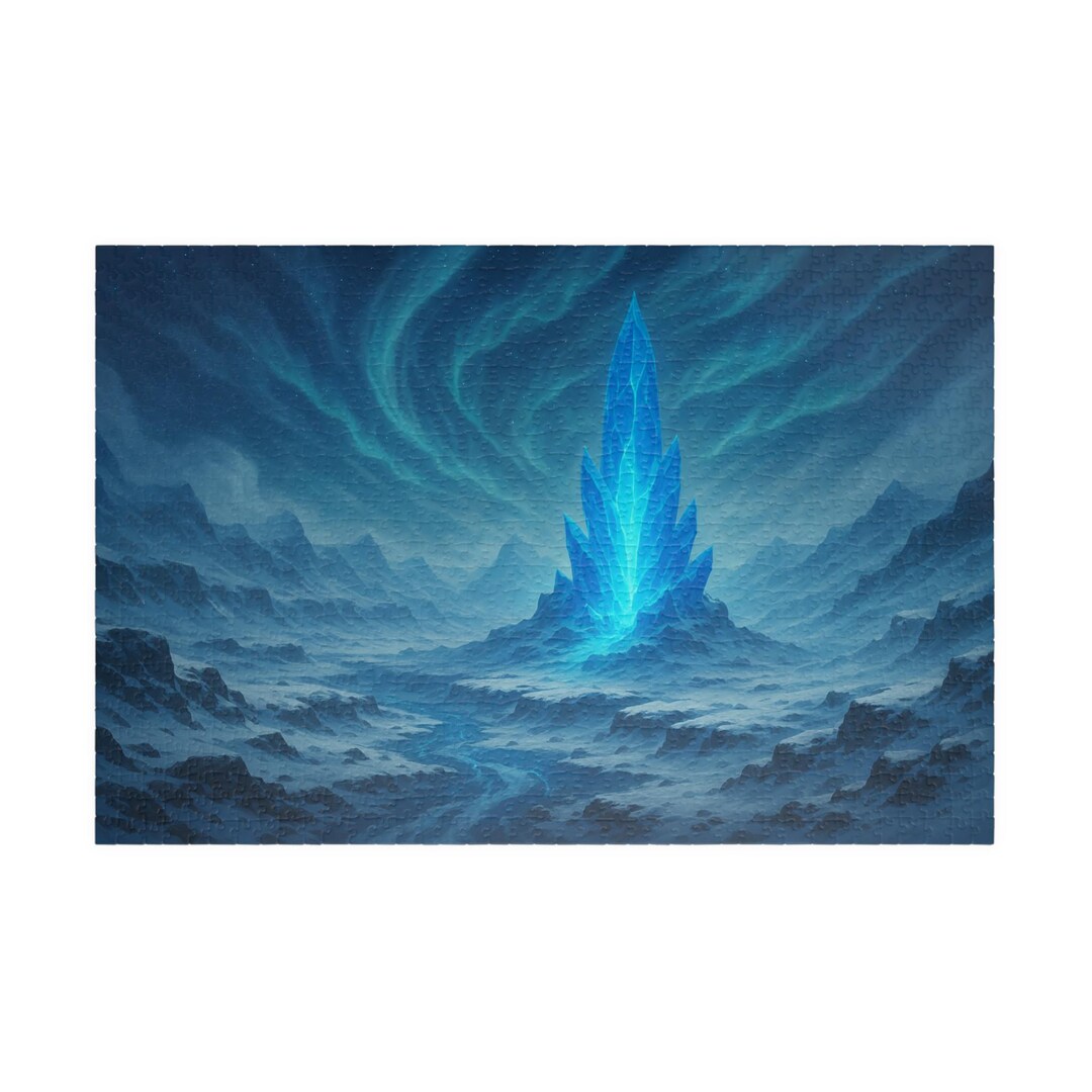 1000-Piece Ice Flower Puzzle - Frozen Lake Landscape Art Jigsaw For Adults