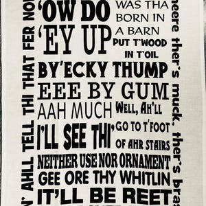 Yorkshire Dialect Tea Towel