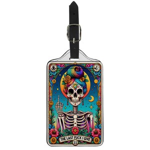 goth Tarot Karte the LAST FUCK I GIVE Gepäckanhänger Skelett mystische Bordkarte Travel Koffer Tags Reisen Schlüsselanhänger gothic Geschenke