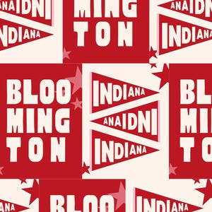 Bloomington, Indiana Pennant Prints - Perfect for Dorm and Apartment!